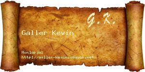 Galler Kevin névjegykártya